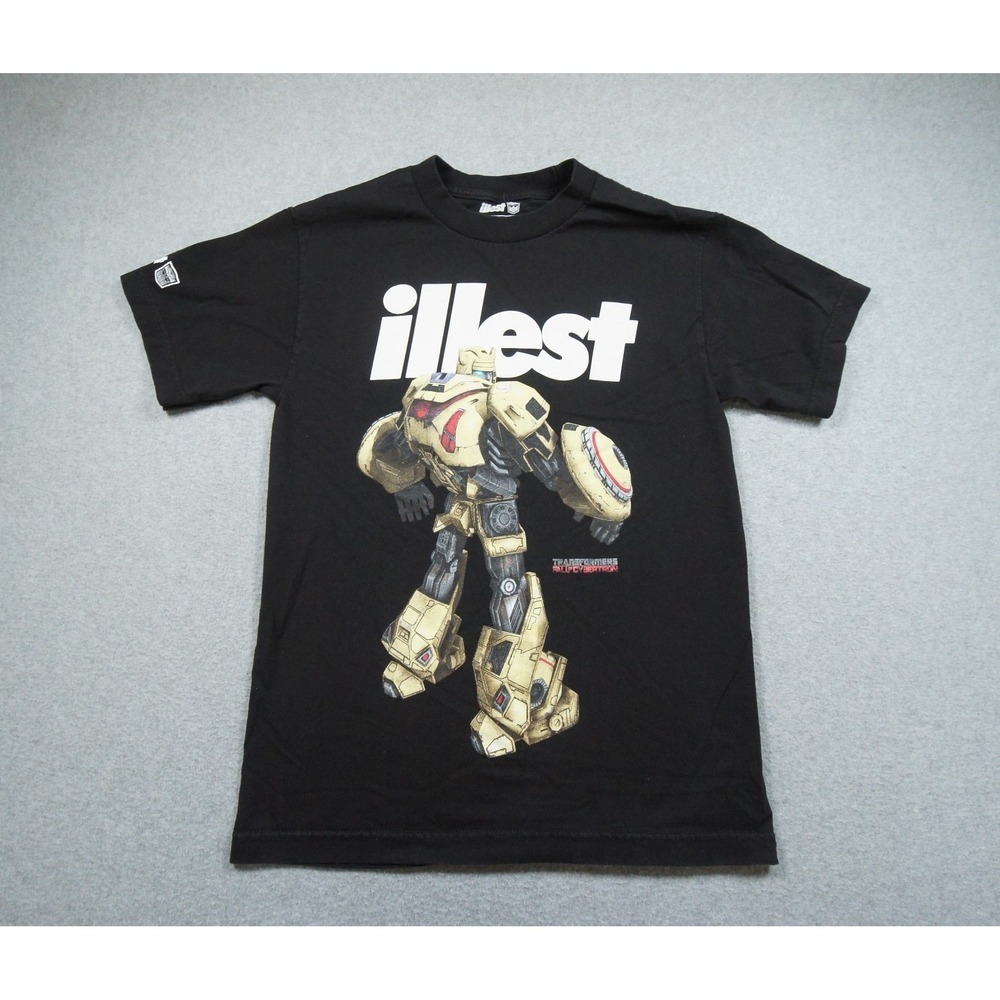 Illest Shirt Mens Small Black Transformers Autobot Graphic Tee Streetwear Cotton